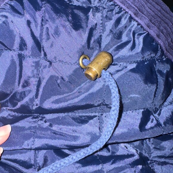 Women's Blue Corduroy Flannel Lined Utility Chore Jacket - Picture 6 of 7